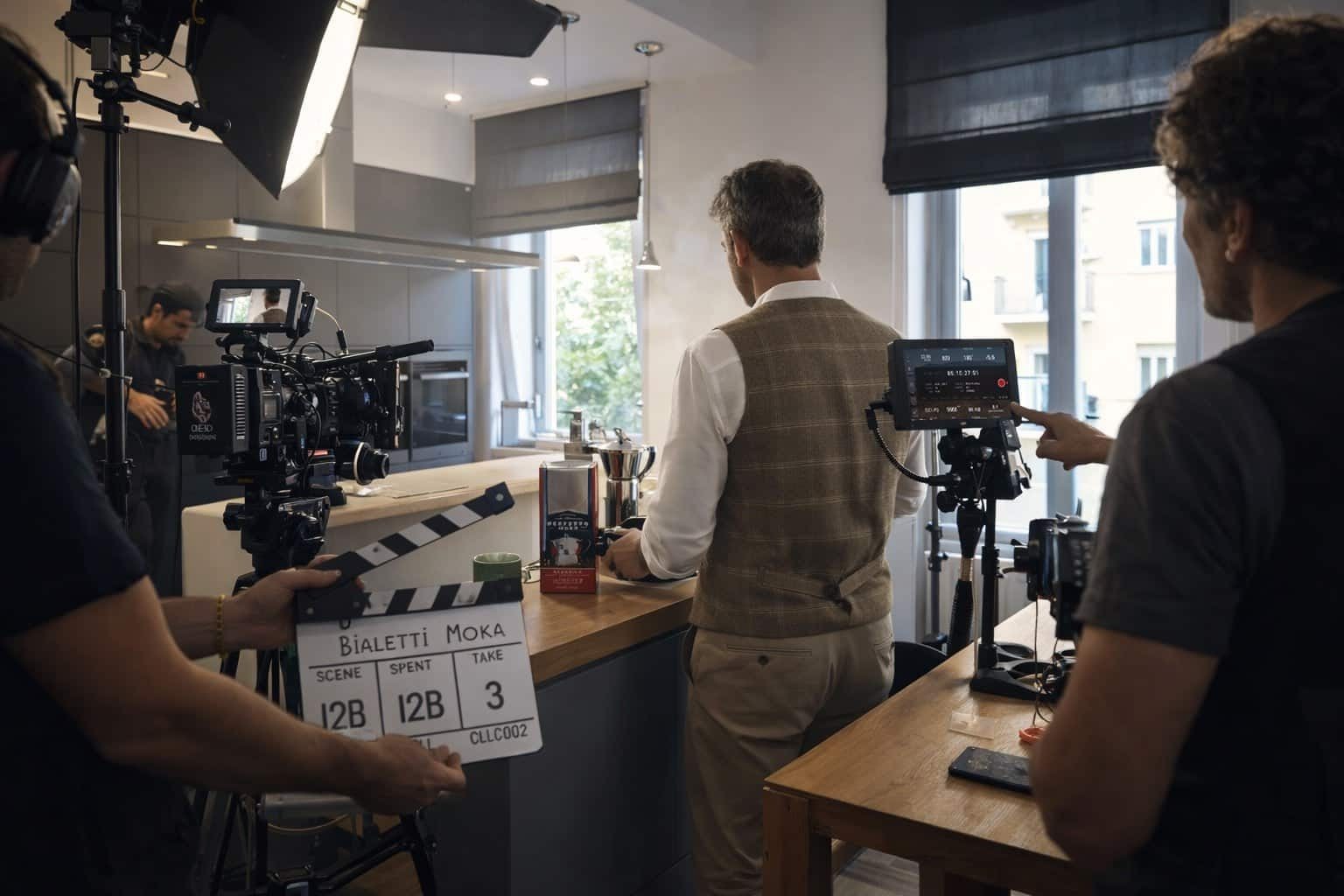 Cucina ristrutturata Roma Parioli - Location spot Bialetti Moka con Luca Argentero, progetto Gruppo Castaldi